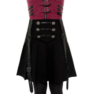 Killstar Pleated Mini Skirt - Dark Academy Black 4XL