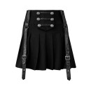 Killstar Pleated Mini Skirt - Dark Academy Black 4XL