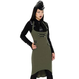 Killstar Pleated Mini Skirt - Darkwave Division Khaki