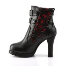 DemoniaCult Ankle Boots - Crypto-51 Red