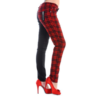 Banned Alternative Pantalones - Half Check Red XL
