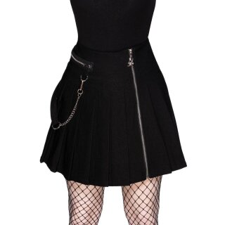 Killstar Pleated Mini Skirt - Savage Black XS