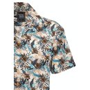 King Kerosin Camisa hawaiana - Hibiscus Beige L
