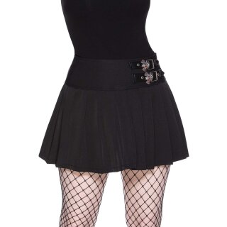 Killstar Pleated Mini Skirt - Bat Girl Black