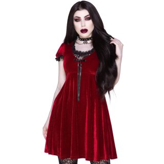 Killstar Velvet Babydoll Dress - Heather Ruby 3XL