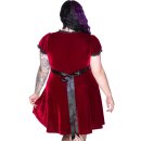 Killstar Velvet Babydoll Dress - Heather Ruby 3XL