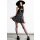 Killstar Pleated Mini Skirt - Shadows Suspender Ash Tartan