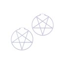 Killstar XXL Earrings - Pentagram Hoop Lilac
