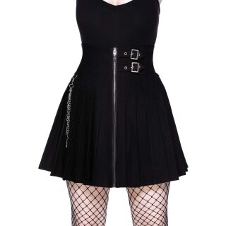 Killstar Pleated Mini Skirt - Devil In Disguise Black XS