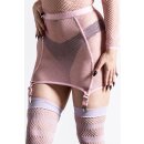Killstar Fishnet Mini Skirt - Heartbeats Pastel Pink