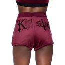 Killstar Velvet Shorts - Dee-Lux Burgundy