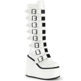 DemoniaCult Platform Boots - Swing-815 White