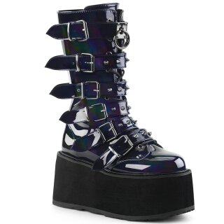 DemoniaCult Plateaustiefel - Damned-225 Black Holo