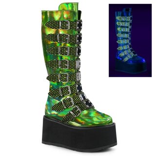 DemoniaCult Plateaustiefel - Damned-318 Lime Green Holo