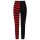 Banned Alternative Leggings - Half Stripes Red XL