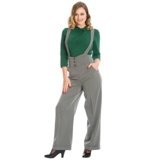 Banned Retro High-Waist Trousers - Her Favourites Grey XL