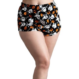 Killstar Pyjama Shorts - Haunted Pumpkin L